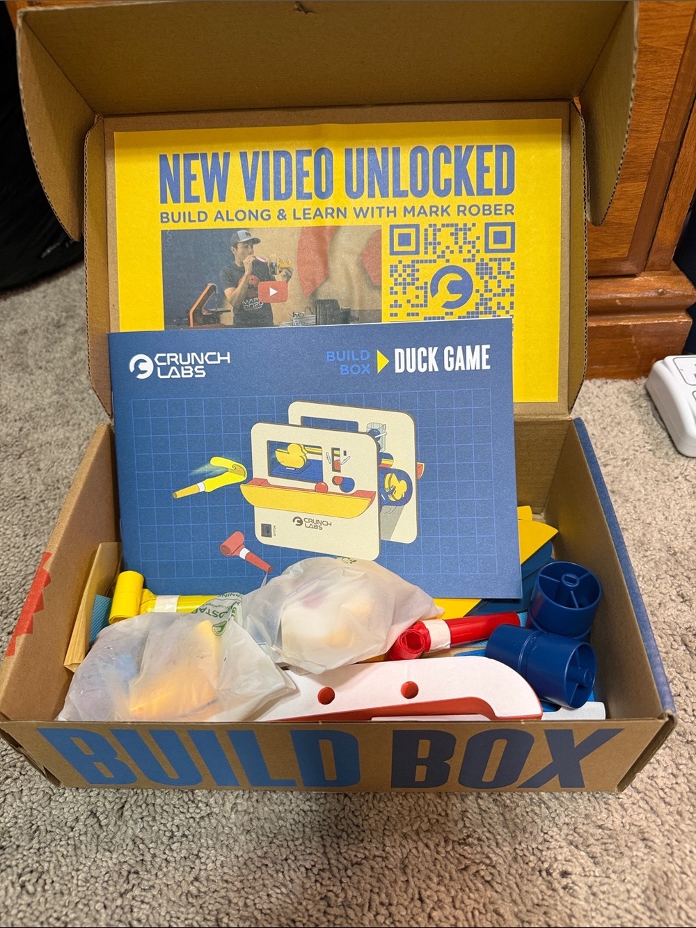 Crunch Labs by Mark Rober Build Box Duck Game - Blue & Yellow Educational Kit